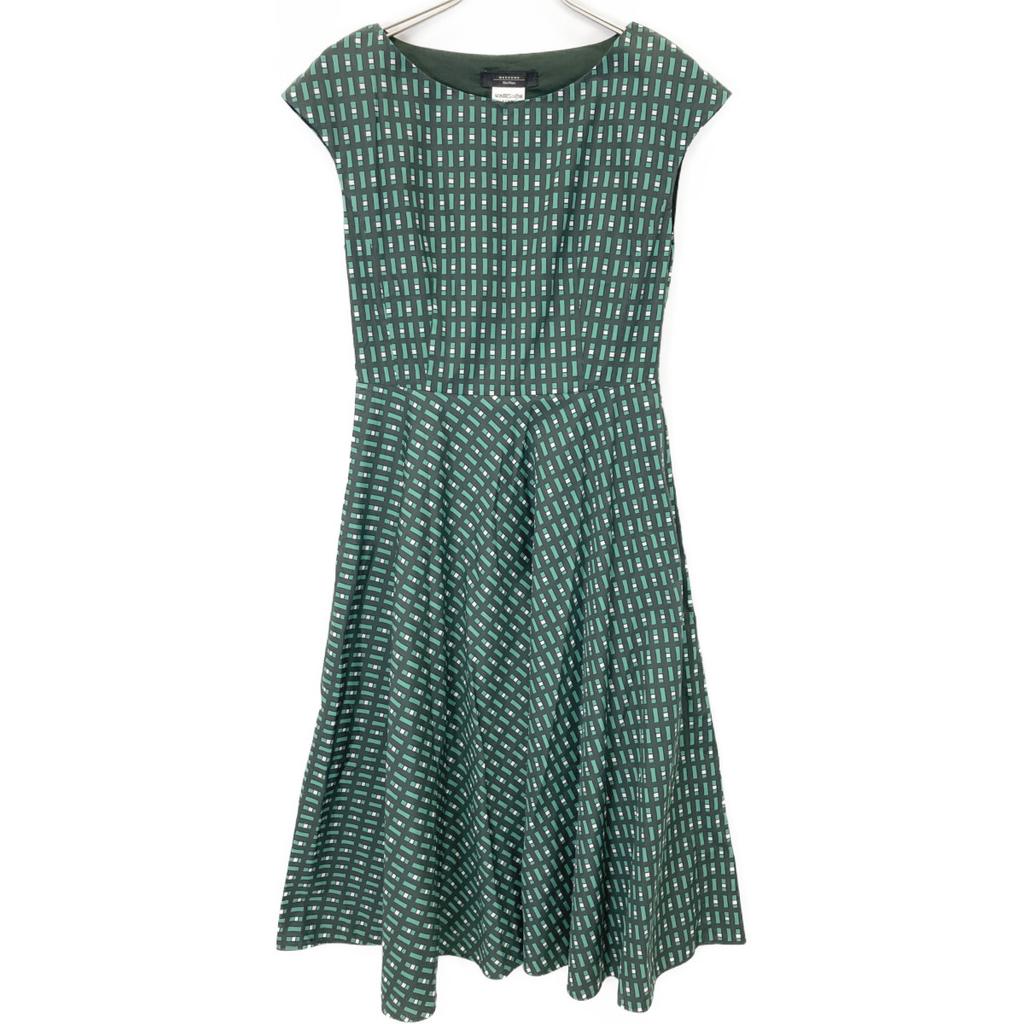 Max MaraWEEKEND Green 522620996 All-over Pattern Flare Dress Dress 40 greenUsed