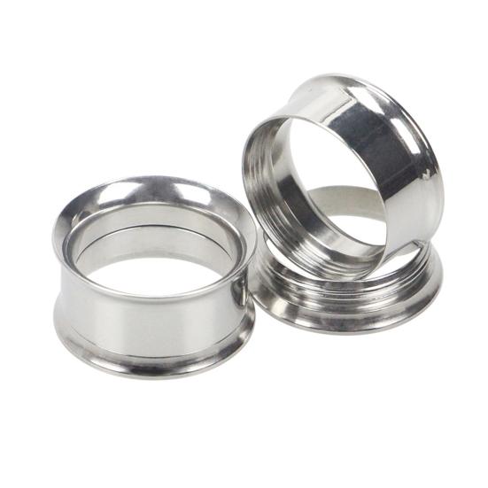 1Pc Ear Expander Solid Color Skin-friendly Stainless Steel Double Flared Ear