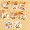48pcs Vintage Easter Bunny Eggs Candy Lollipop Decorative Cards Easter Decoration Kids Birthday Party Candy Gift Accessories