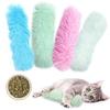 1pc Plush Cat Chew Toy Catnip Self-hi Bite Toys Strip Pillow Teaser Toys for Cats Soft Interactive Cat Plaything Katten