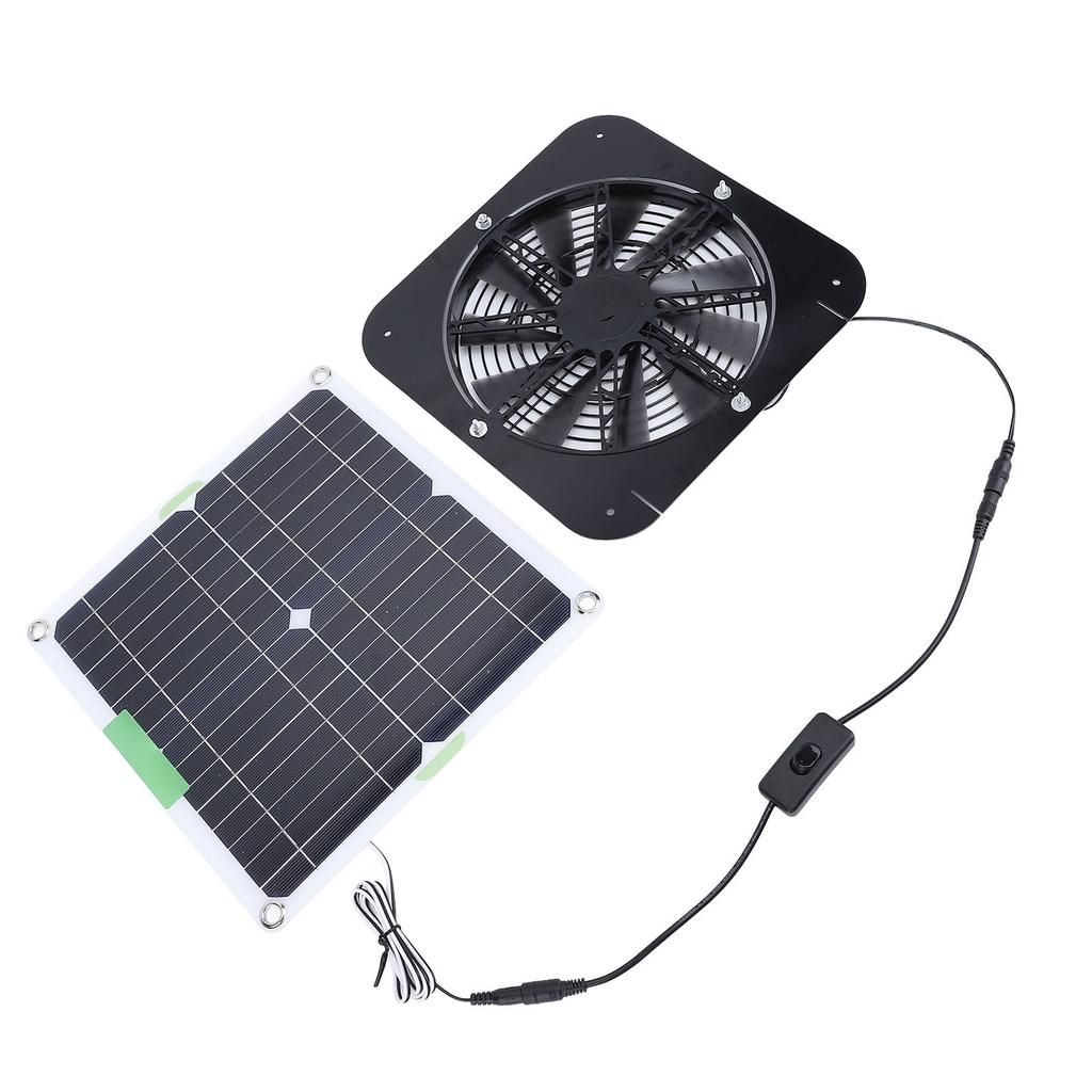 100W Solar Exhaust Fan 13.5inch Solar Ventilation Fan Solar Panel Powered Fan for Dog Chicken House Greenhouse RV