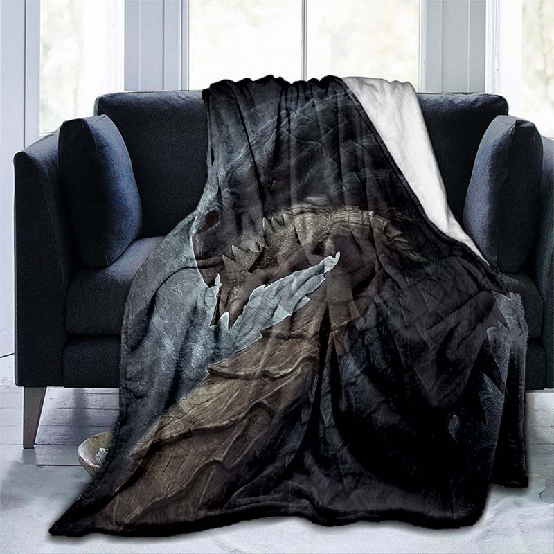 Tiger Dragon Throw Blankets for Sofa Couch Camping Blankets Oriental Dragon Flannel Blankets Bedspread for Kids Aldult