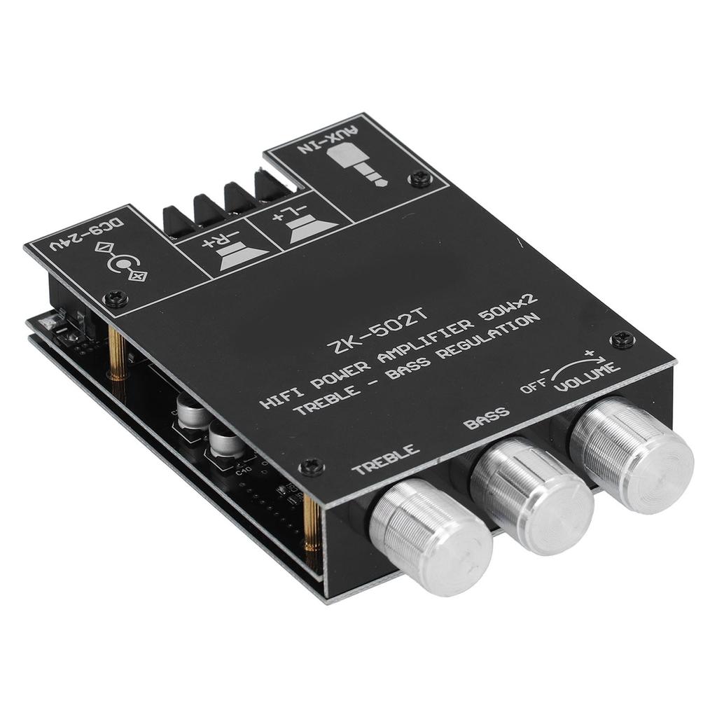 Power Amplifier Board Module Bluetooth Stereo Dual Channel AMP with Treble Bass Control ZK‑502T