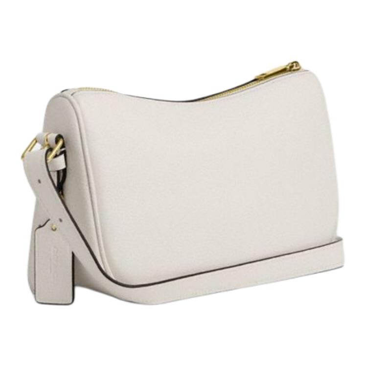Coach Kailey 23 Logo Zip Closure Leather Tote Shoulder Bag Medium Women bags Chalk-White CY707-IMCHK