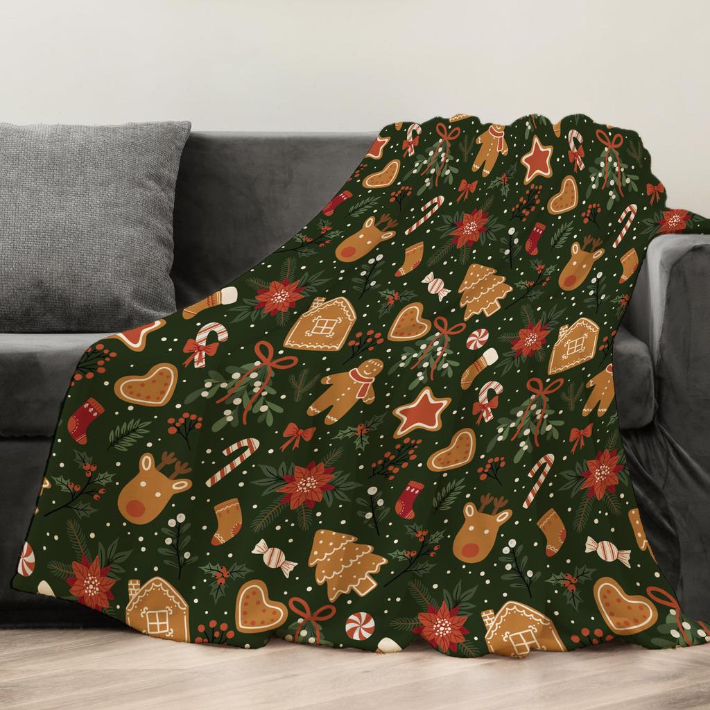 Christmas Creative Throw Blanket Flannel Print Blanket Super Soft Cozy Sofa Nap Blanket Home Blanket Perfect Home Gift for Her