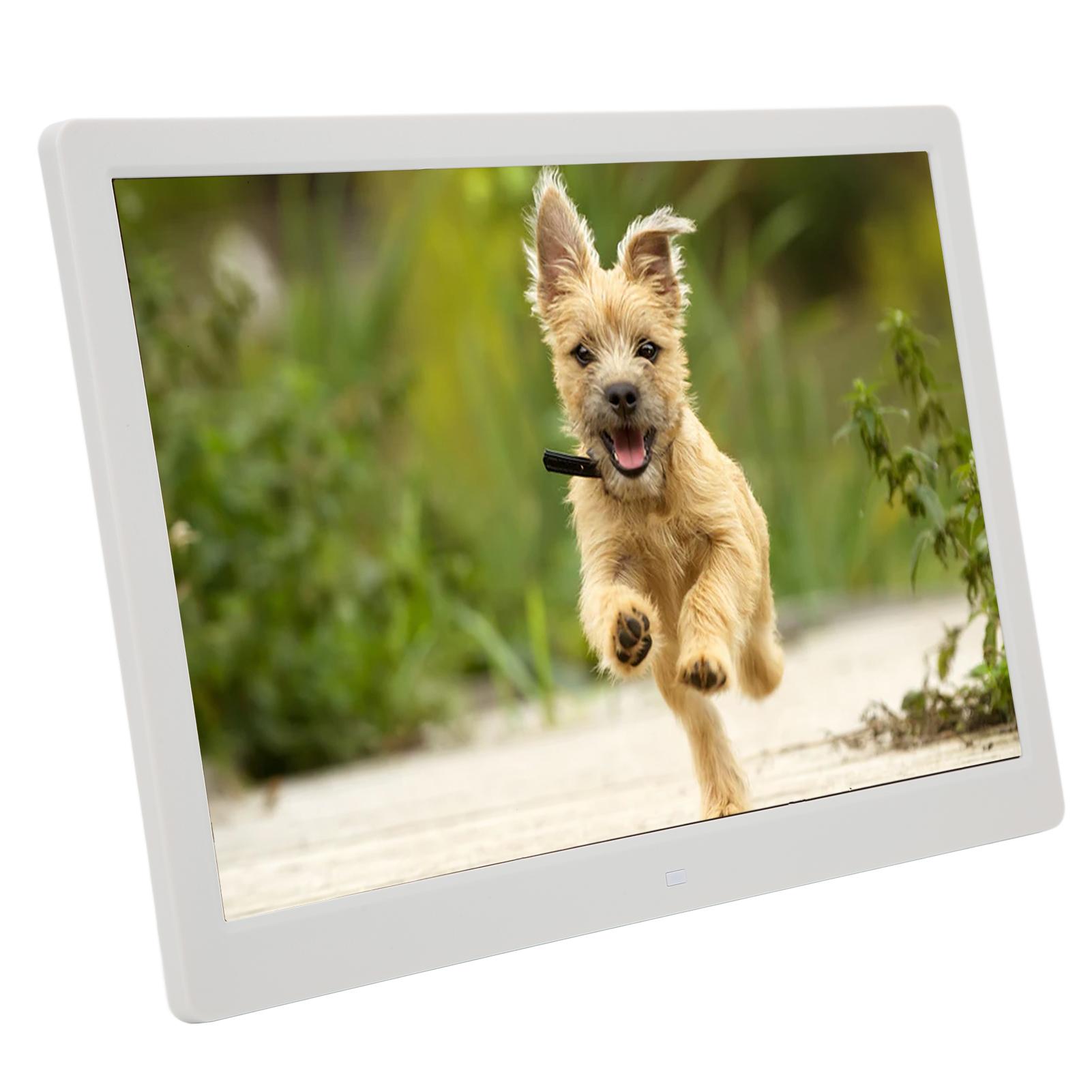 

15,4-дюймовая интеллектуальная цифровая фоторамка, фоторамка, HD светодиодный дисплей 1280x800P, белый 100‑240 В US Plug