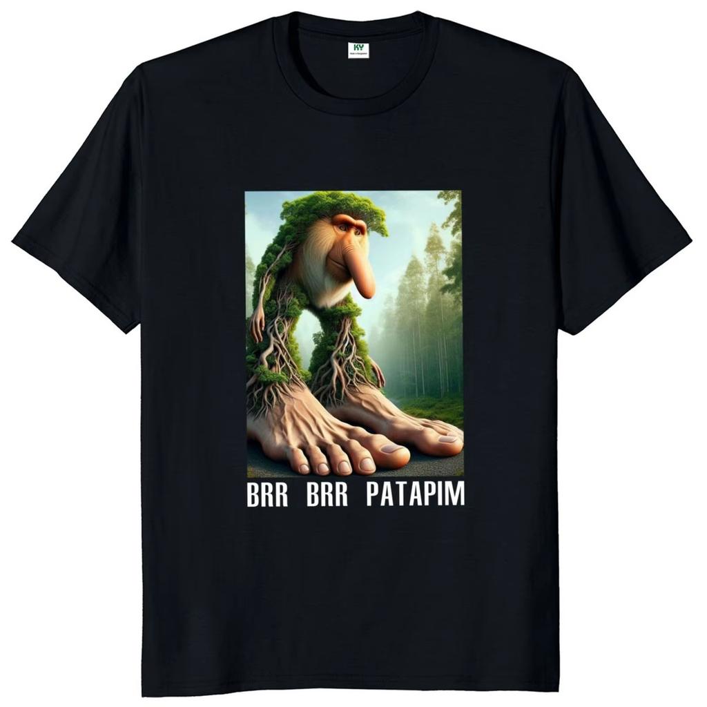 Brr Brr Patapim T Shirt Funny Italian Brainrot Meme Y2k Men's Women Cotton Streetwear Oversize Loose Casual Tee Top Short Sleeve