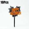 10Pcs Acrylic Halloween Cake Toppers Reusable Ghost Pumpkin Skull Cupcake Picks Spooky Dessert Decorations for Halloween Party