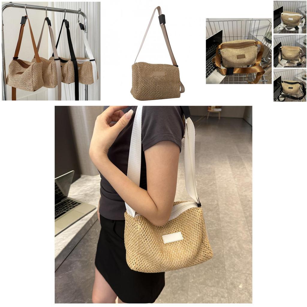 Versatile Medium Sized Woven Handbag Ideal For Daily Outfits And Stylish Vacations