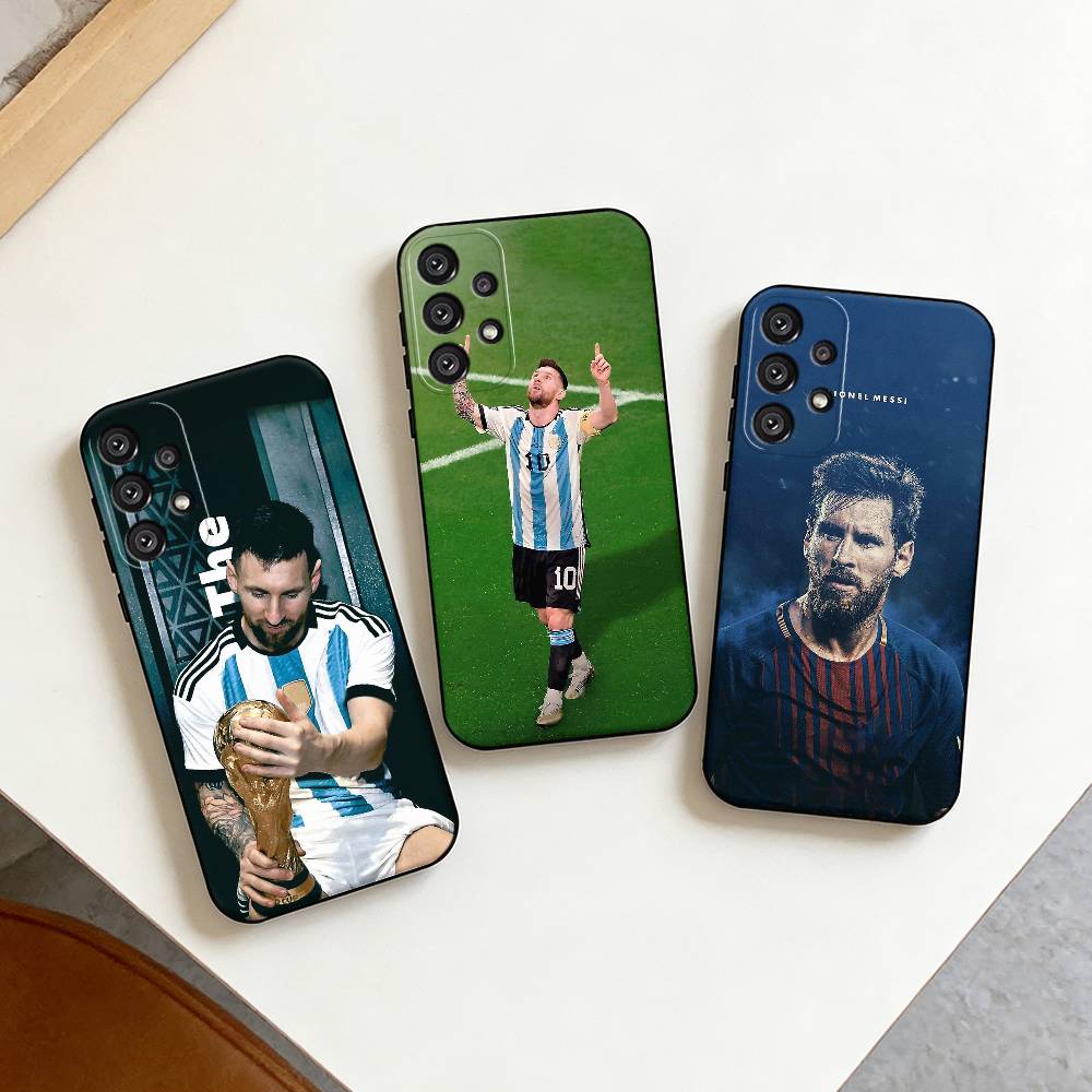 F-Football S-Star L-Lionel Messi Phone Case For Samsung S25,S24,S21,S22,S23,S30,Ultra,S20,Plus,Fe,Note,10,9,5G Black Cover