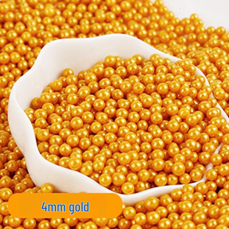 Decorações de Bolo de Pérolas de Açúcar Brancas, Douradas e Prateadas - Bolinhas Redondas para Confeitaria, Sorvete e Panificação - Pérolas de Açúcar Coloridas Mistas em Forma de Agulha.