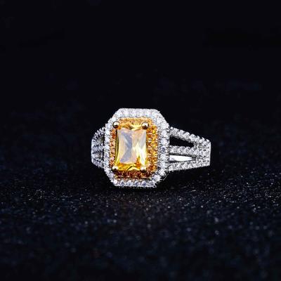 Stříbrné prsteny Anillos De Jemné stříbro 925, šperky ze žlutého topazu, drahokam, bižuterie, prsteny, párty, kroužky