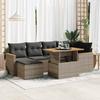VidaXL Garden Lounge Set with Cushions 7 Pcs Grey Braided Resin Acacia 3327511