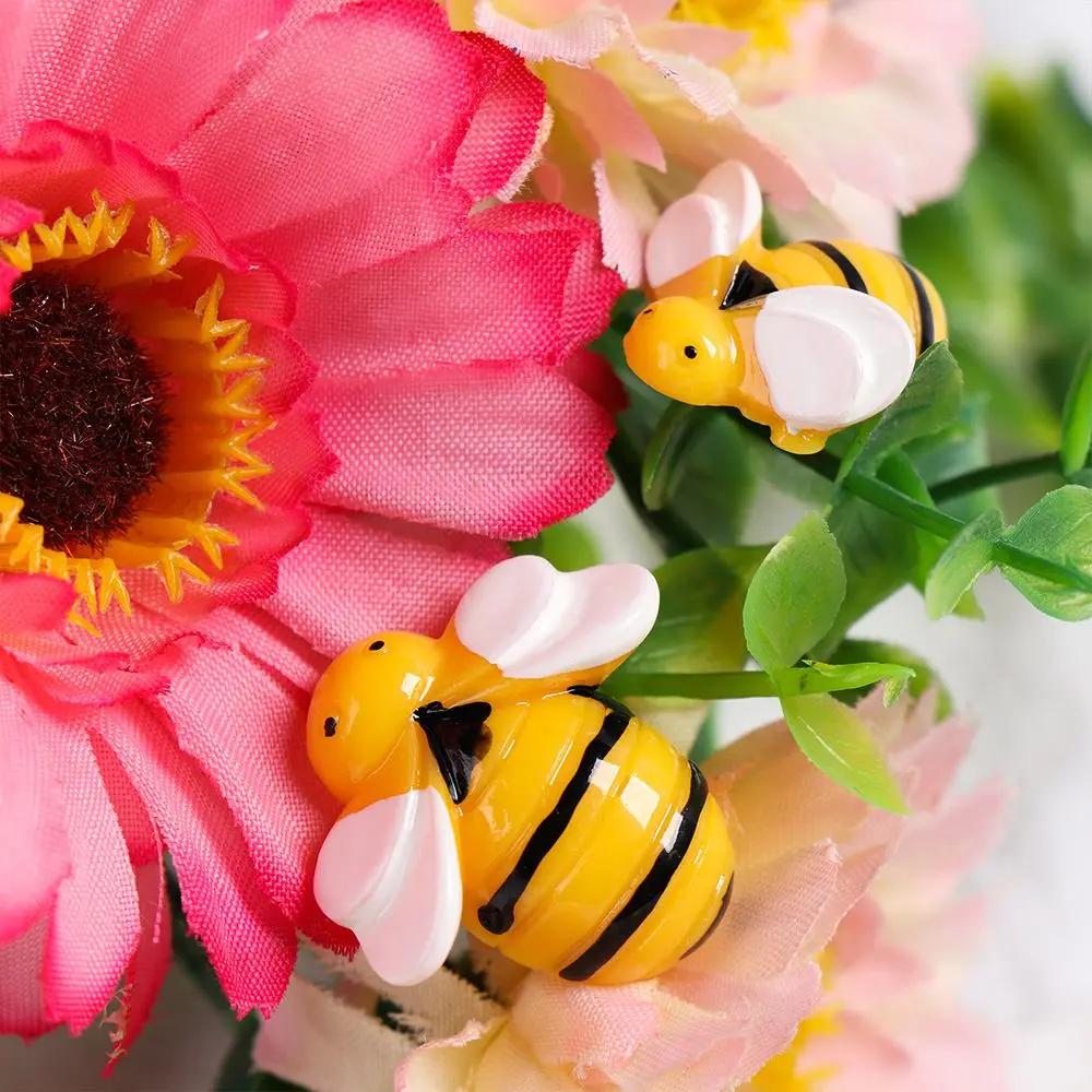 5pcs/ lot Mobile Phone Shell Children Toys Hair Ornament Slime Pendants Artificial Bees Mini Bee Simulated Animals