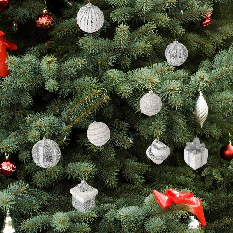 8Pcs Glittering Christmas Ball Ornament Shatterproof Decorative Baubles Christmas Tree Decorations For Wreath Door Wall