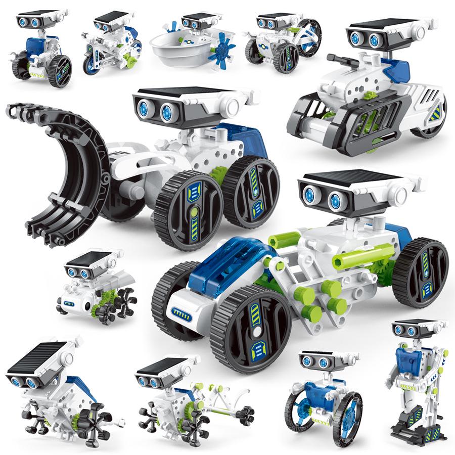 DIY 12-in-1 Solar-Powered Educational Robot Kit for Kids