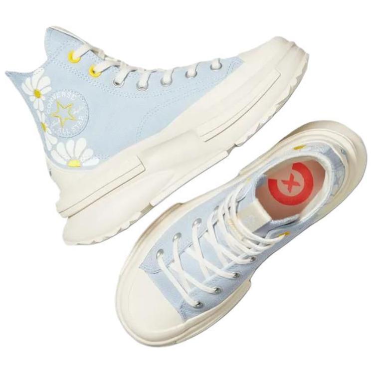 Converse Run Star Legacy Comfortable Versatile Durable High-Top Canvas Shoes Unisex Sneakers Blue Yellow A08111C