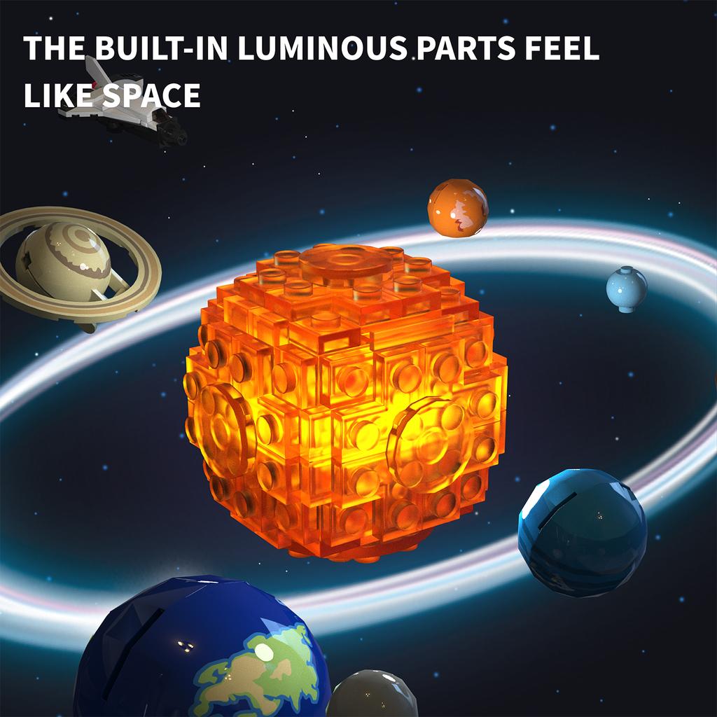T5002 Space Series Model Assembling Ornaments Electric Rotating Solar System Building Blocks Toys Children'S Toys Gifts