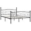 Bed Frame with Slatted Base Black Metal 180 * 200 Cm