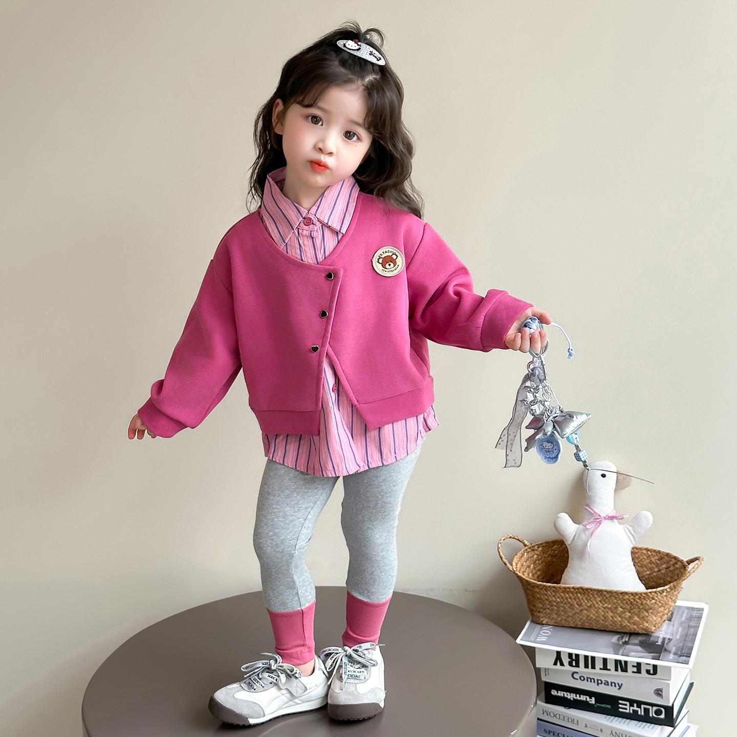 

Autumn 2025 Girls Street Style Sweatshirt & Leggings Set 90 cm