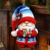 Holiday Tree Embellishments Colorful Santa Gnome Christmas Ornaments, 2D Flat Acrylic Hanging Traditional Scene Decor Pendant for Xmas Tree,
