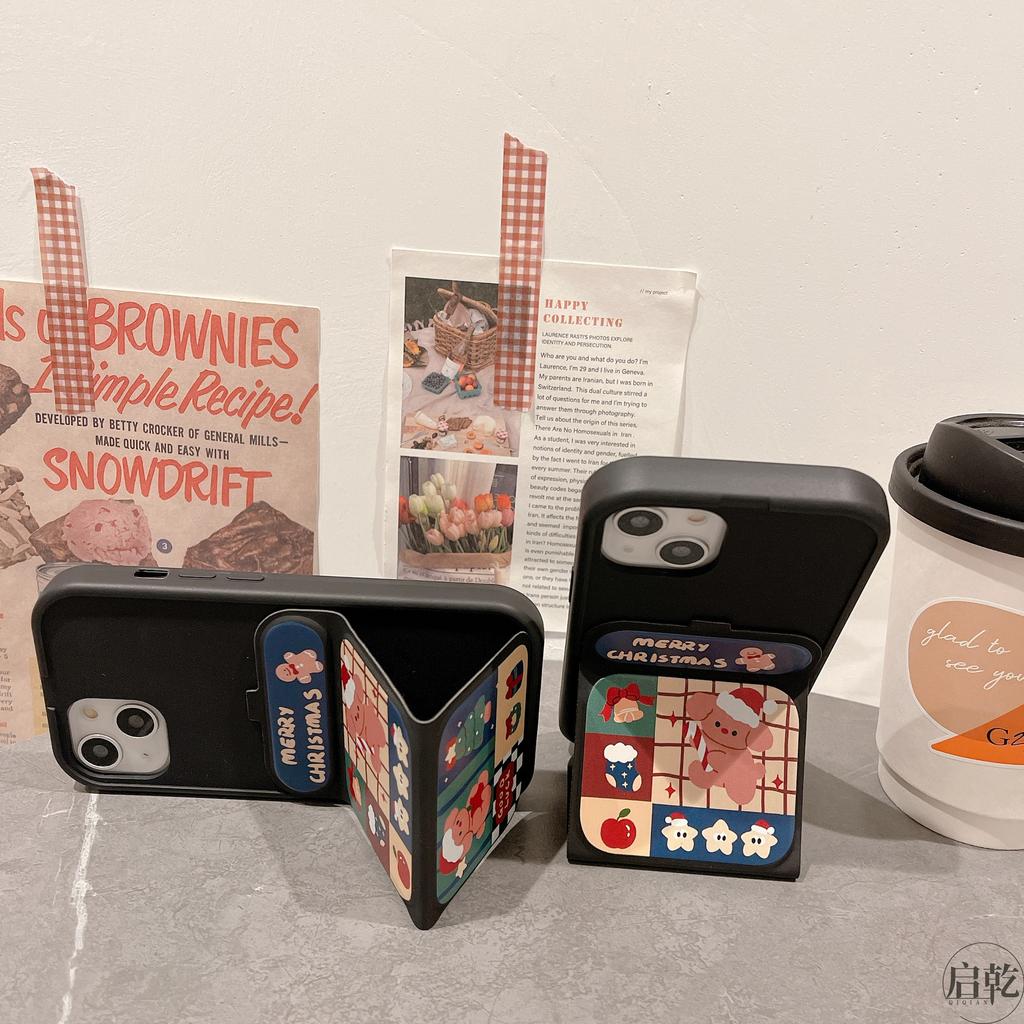 Folding Stand Christmas Dog for IPhone15 Mobile Phone Case for Apple 14/13 Promax Magnetic 16 Cartoon