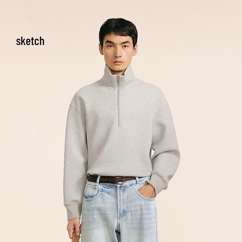 CROQUIS Men's 2024 Fall Stand-Up Collar Loose Fit Sweatshirt