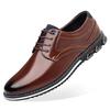 Men's PLUS SIZE PU Leather Solid Casual Shoes Wear-resistant Non Slip Lace-up Dress Shoes Men's Office Daily Footwear