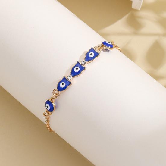 Evil Eye Bracelet Hand of Fatima Women Bracelet Adjustable Chain Blue Evil Eye