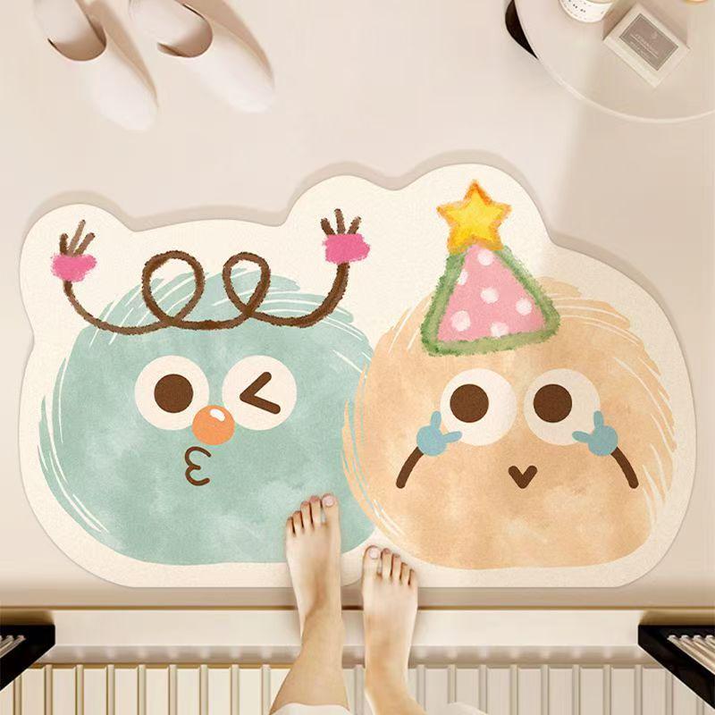 Cartoon Diatom Mud Non-Slip Quick-Drying Bathroom Mat