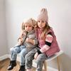 Kinder Cord Steppweste mit Stehkragen, Leichte ärmellose Oberbekleidung für Frühling Herbst, Alter 1–9, Rosa Grau Weiß