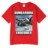 Bombardiro Crocodilo Crocodile Plane Bomber Funny Meme T-shirt Men Women Summer Casual Cotton Comfort Short Sleeve T Shirts Tops
