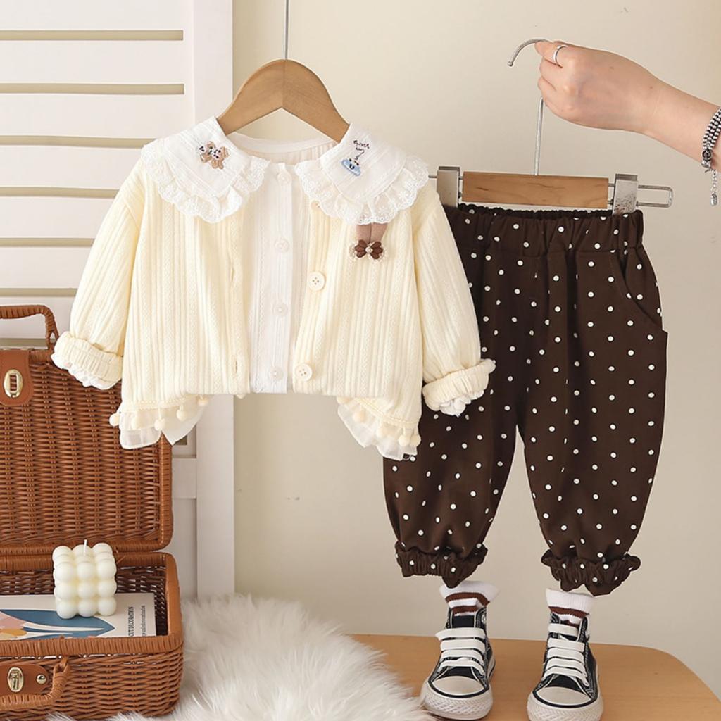 Kids Casual Long-Sleeve Set, Comfortable Daily Wear Outfits