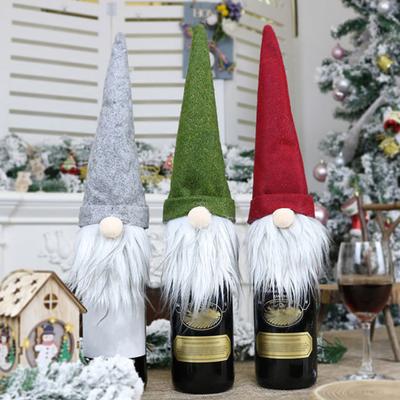Χριστουγεννιάτικο Gnome Champagne Sleeve Bottles Wine cover Gift Party Τσάντα Τραπεζαρίας