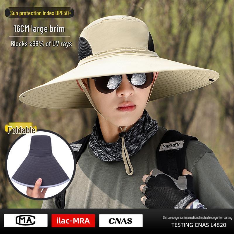 Men's Wide Brim UV Protection Sun Hat for Summer Outdoor Activities