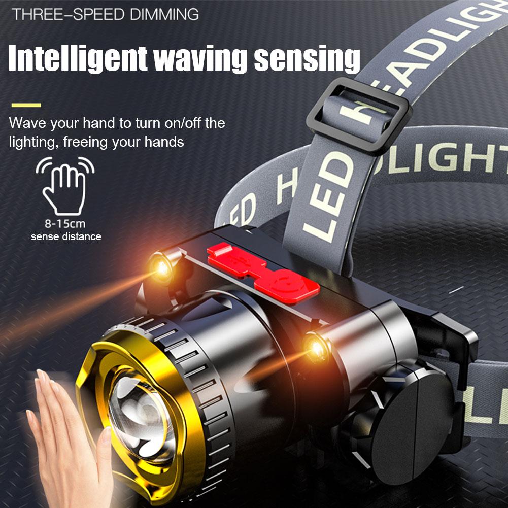 LED Headlights With Strong Light Rechargeable Zoom Night Flashlight Fishing Lamp Miner's Headworn Bright Is Super Telephoto L2S8