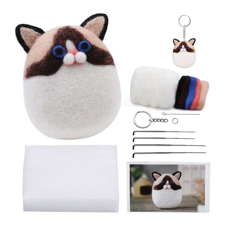 Wool Felt for Beginners DIY Needle Felting Kits Handmade Dolls Tool Art Crafts