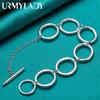 925 Sterling Silver Ring Chain Bracelet For Women Wedding Party Fashion Jewelry