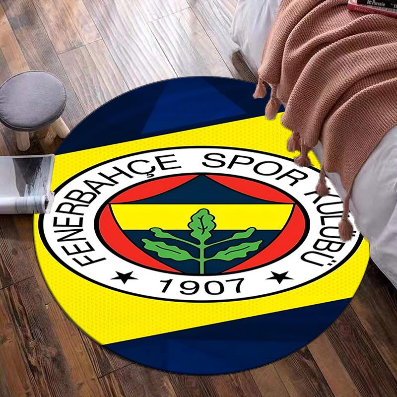 Fenerbahçe Wappen Design Runder Teppich für Wohnzimmer, Schlafzimmer, Spielzimmer, Stuhlunterlage, Läufer, Kreis Teppich, Fan Weihnachtsgeschenk