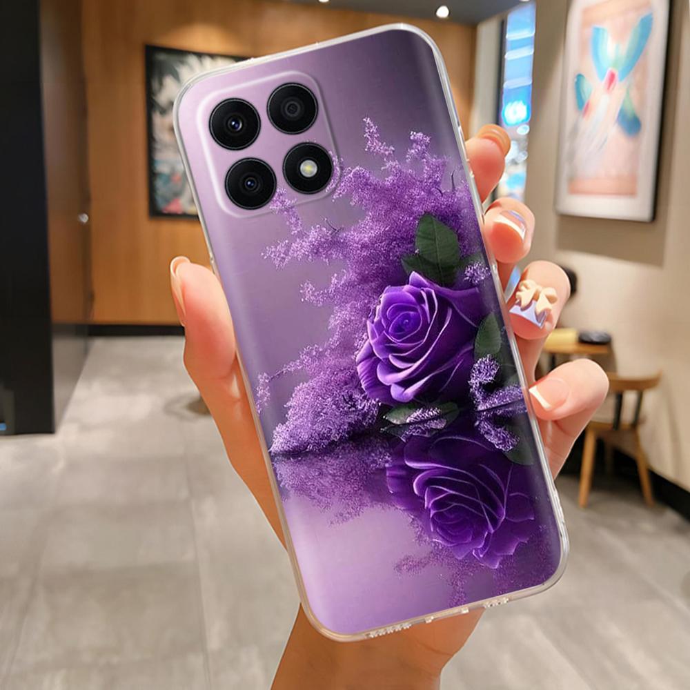 For Honor X8b X8a 4G LLY-LX1 LLY-LX2 CRT-LX1 Cute Cartoon Painted Phone Cover TPU Soft Clear Silicone Case On Honor X8a 4G Mask