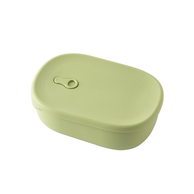 Tragbare Silikon-Bento-Box mit Fächern - Mikrowellengeeignet, Kein Geschmacksübertrag, Lebensmittelgeeigneter Essensbehälter für Büro-Mittagessen