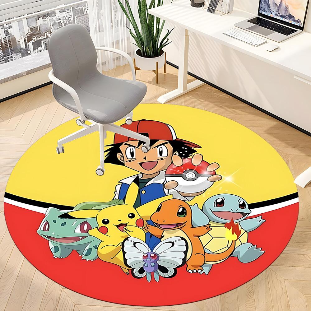 1pc Pokémon Office Round Area Rug, Bedroom Living Room Home Decor, Room Deco, Offic a1016121