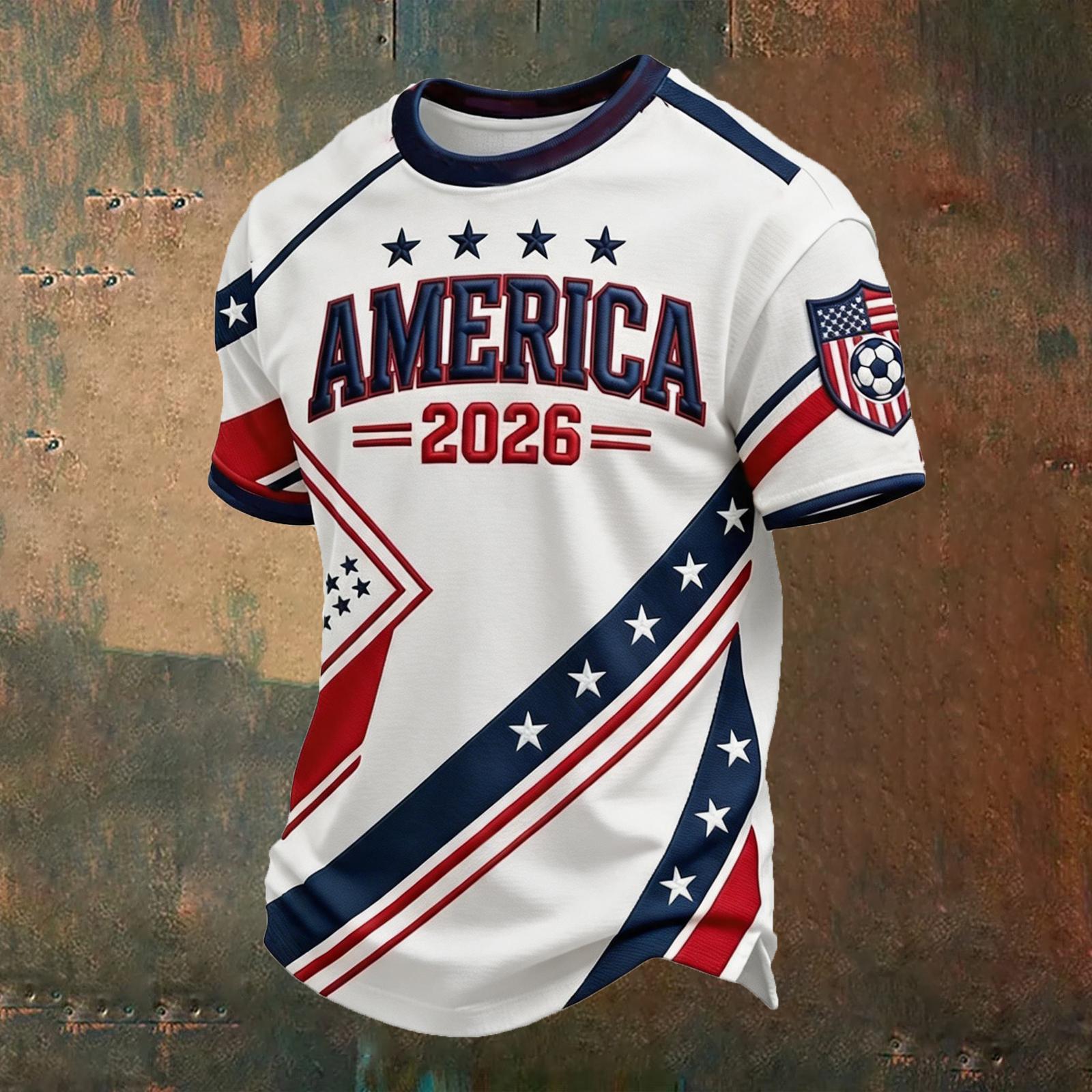 Men s Football Graphic Print Neck T-Shirt L