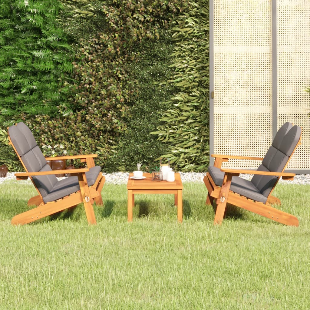 Vidaxl 3-Cz. Adirondack Garden Lounge Set, Acacia Wood