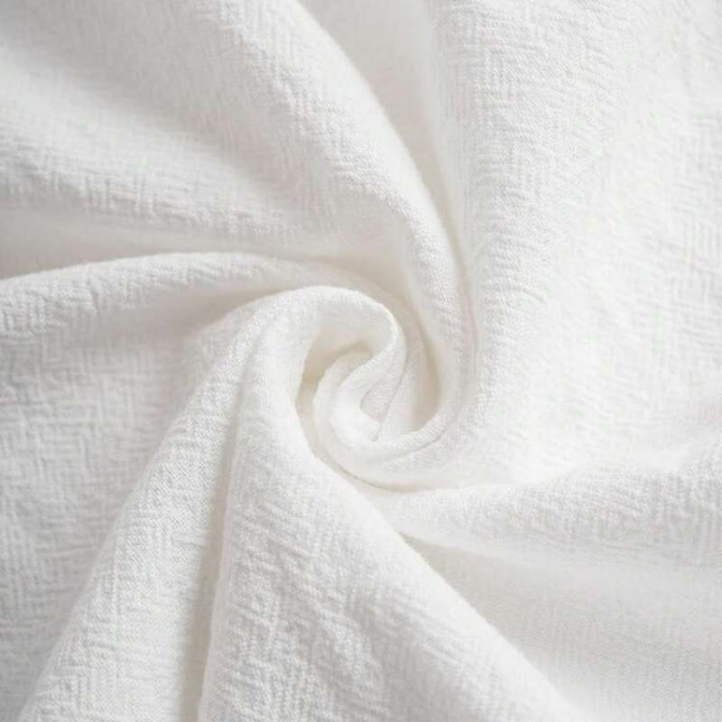 GMXIA Frühling Sommer Vintage Locker Taschen Einfarbig O-Ausschnitt Damen Baumwolle Leinen Kleider