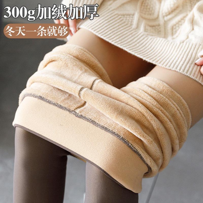 Nylon real skin leggings hip-lifting shaping black meat-penetrating outer wear spring and autumn thickened pantyhose integrated pantyhose