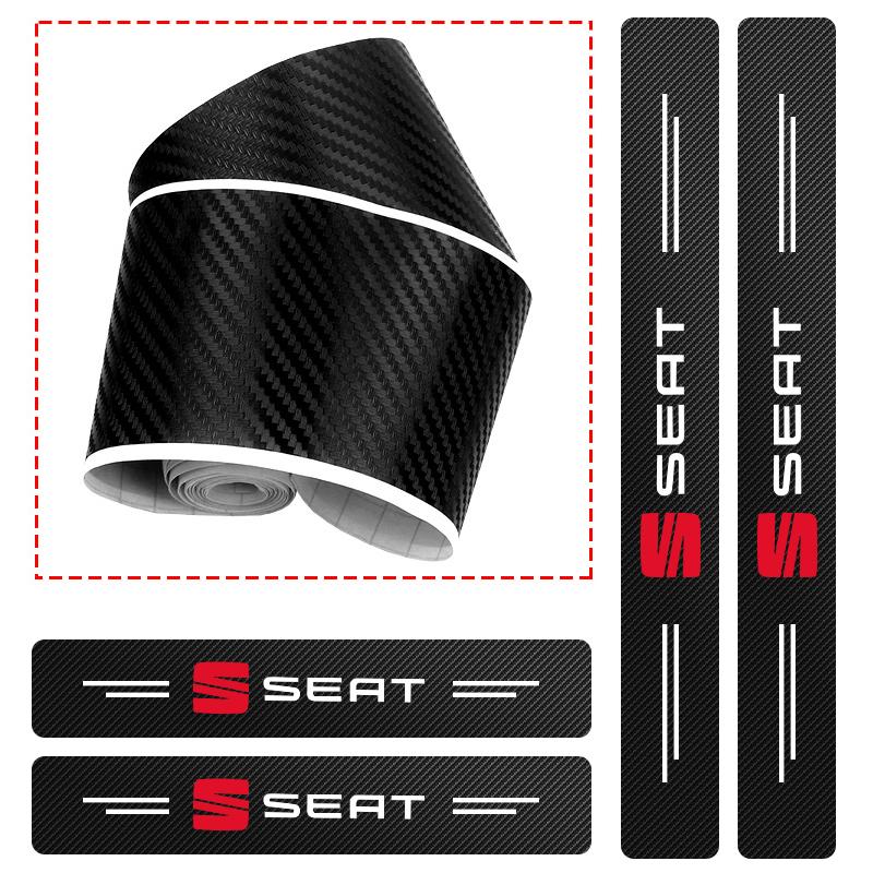 Heiße Neue Mode Auto Türschweller Kratzschutz Dekor Kohlefaser Aufkleber Für SEAT Ibiza Leon Arona Ateca Tarraco Alhambra Cupra