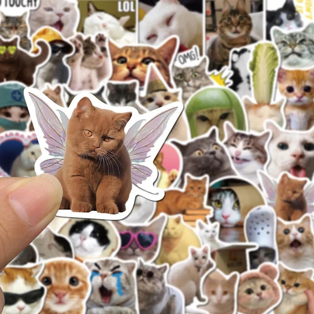 1 Pack of 50pcs Cat Stickers, DIY Decorative Stickers, Pvc Waterproof Decorations, Creative Stickers for Cell Phones, Tablets, Computers, Cases