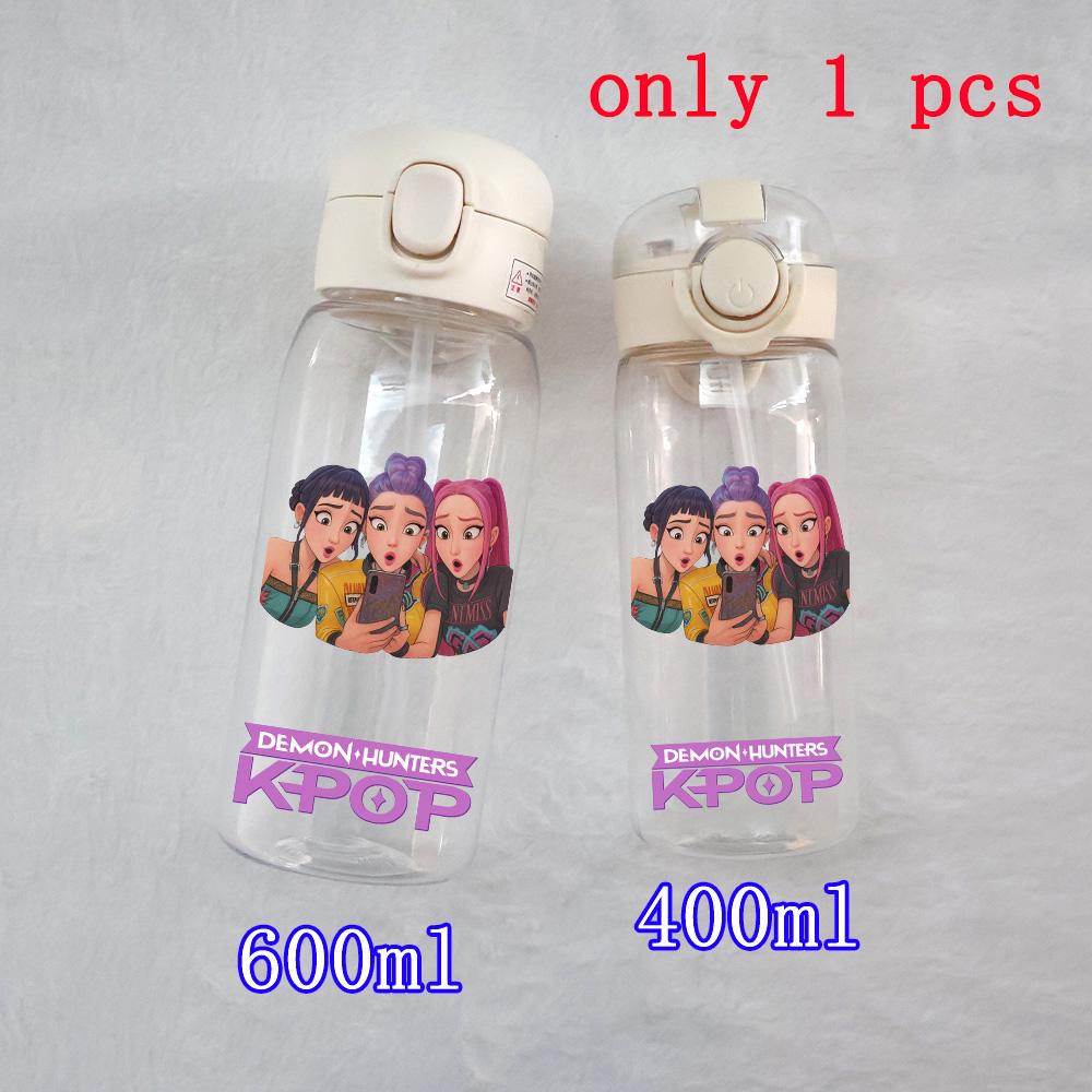 400ML-600ML Animated Movie K-Pop: Demon Hunters HUNTR/X Plastic Large Capacity Water Cup Bottle Gourde Drinking Bottle Gifts