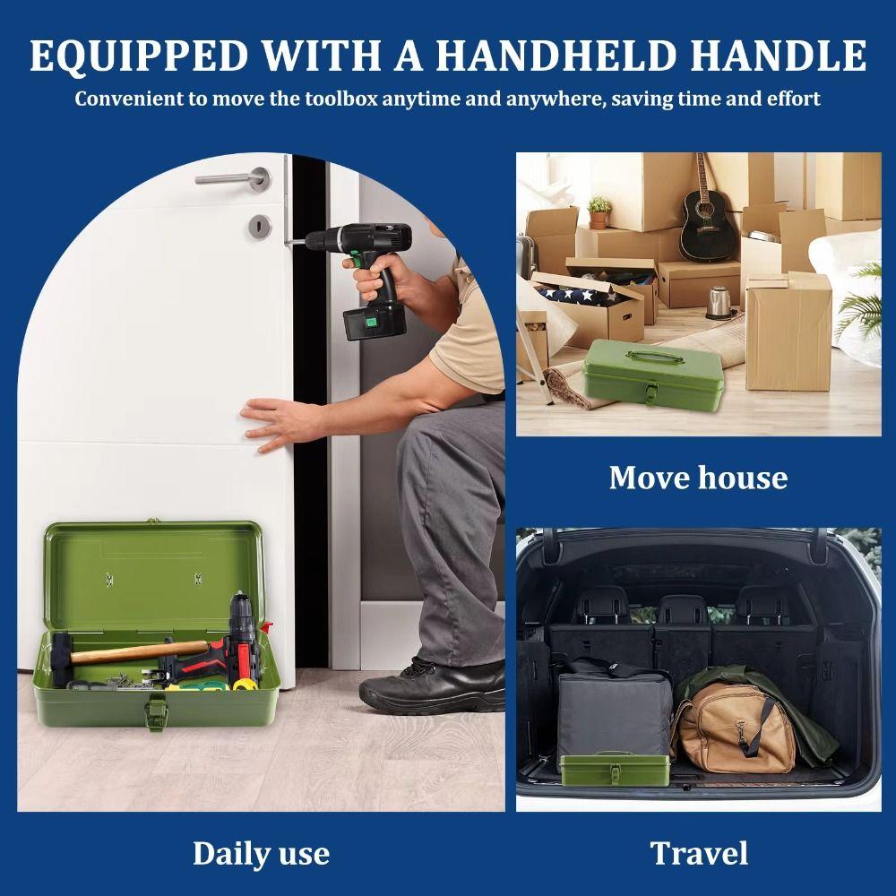 Large Tool Box Metal Storage Tools Box Lightweight Hardware Storage Multipurpose Use
